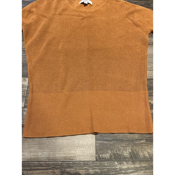 Ann Taylor LOFT Ribbed Knit Pullover Sweater medium Solid Brown - Picture 2 of 5
